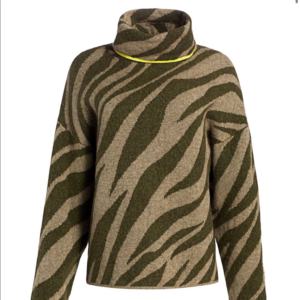 Rag & Bone Kiki Zebra Print Funnel Neck Sweater